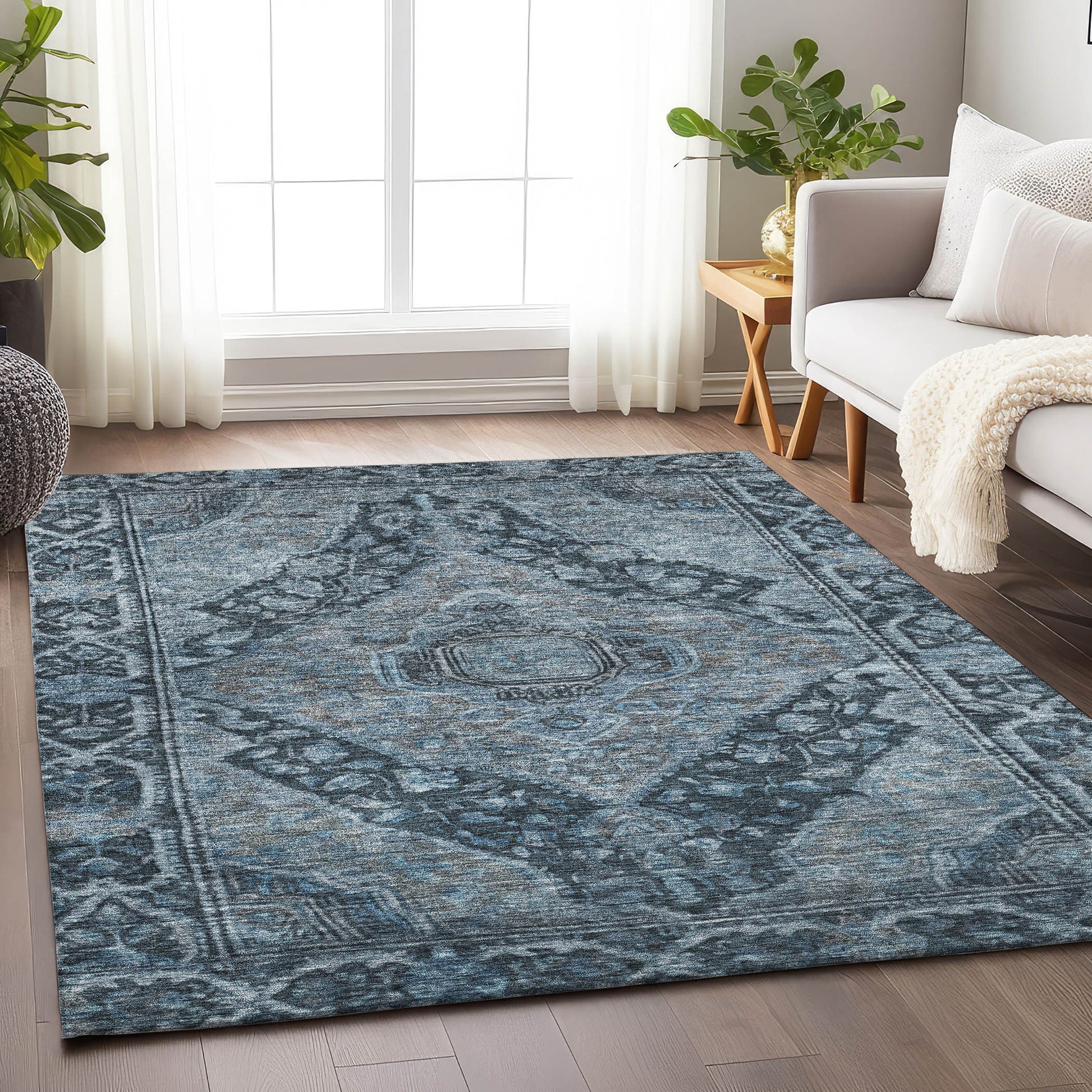 Addison Rugs Chantille ACN1761NA 8 x 10 (ft) Loomed Navy Rectangular Indoor/Outdoor Machine washable Pet Friendly Area rug