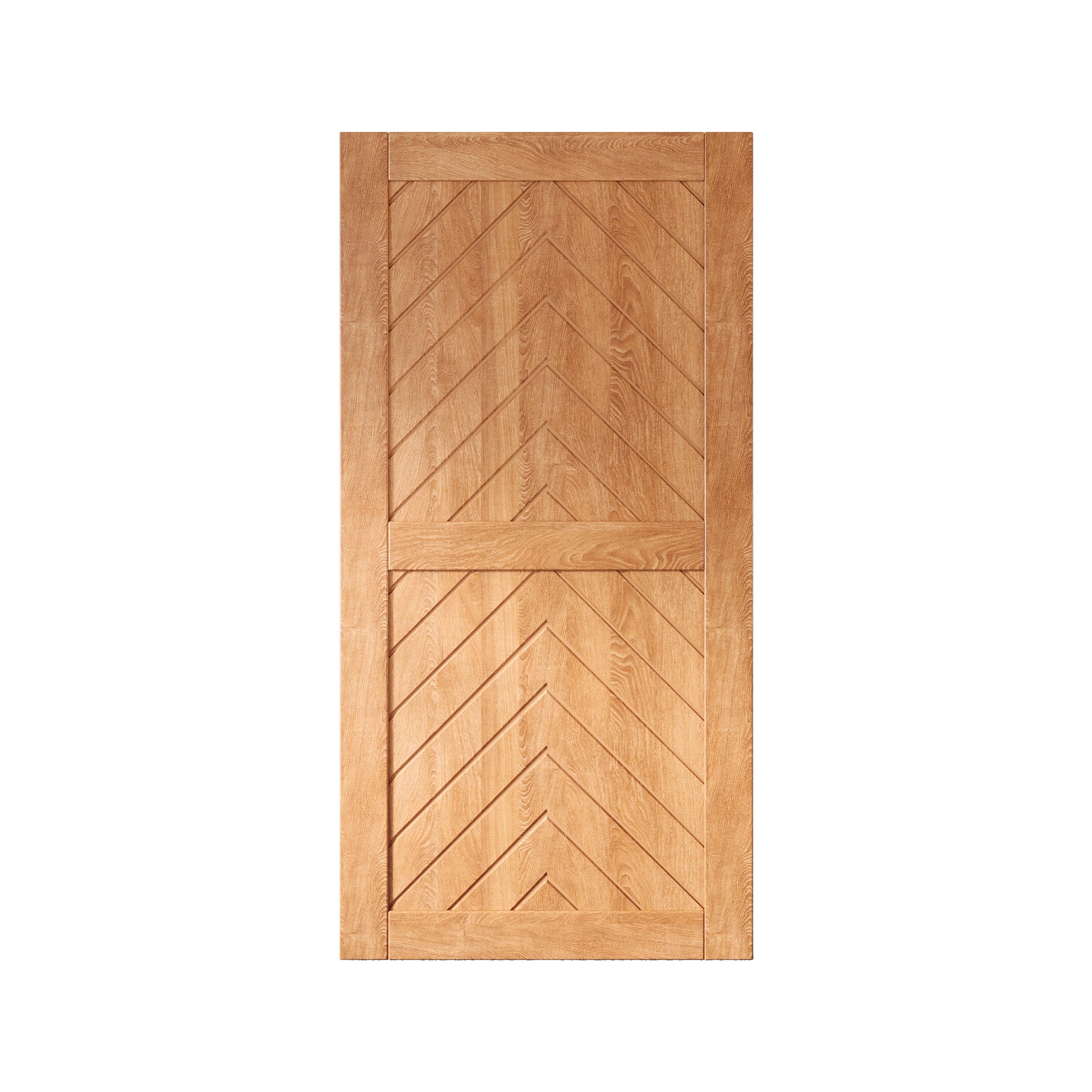 HOMACER 40-in x 80-in Early American Herringbone Pine Wood Solid core Single Barn Door (Hardware Not Included)