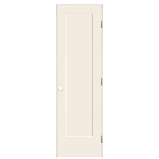 Masonite 24-in x 80-in Moonglow Solid core 1-panel square Left hand Smooth Prefinished Molded composite Flat Jamb Single Prehung Interior Door
