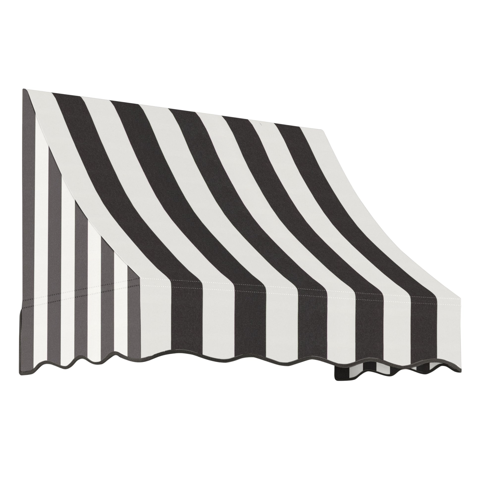 Awntech Nantucket 40.5-in Wide x 24-in Projection x 31-in Height Fabric Black/White Stripe Striped Fixed Window/Door Awning