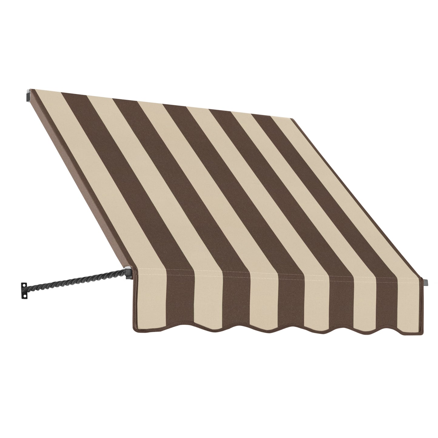 Awntech Santa Fe 40.5-in Wide x 24-in Projection x 44-in Height Fabric Brown/Tan Stripe Striped Fixed Window/Door Awning