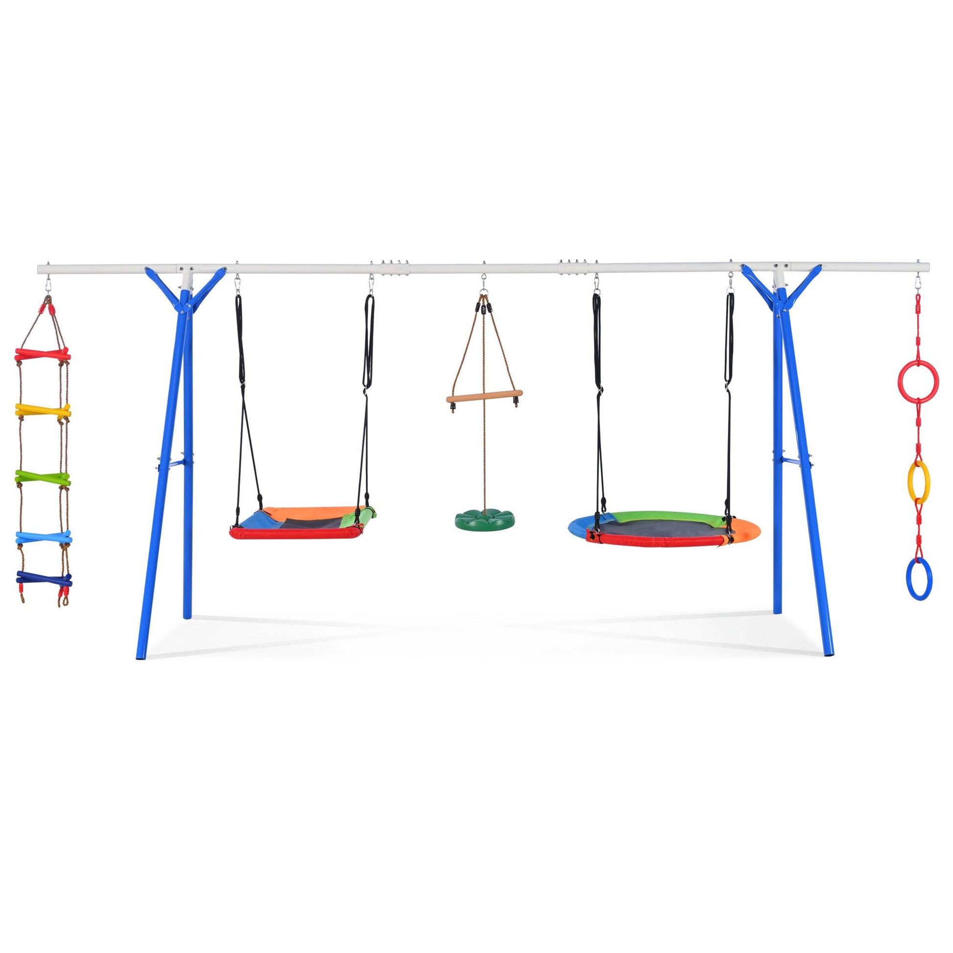 Fun Orange Kids Residential Metal Swing set with 4 Swings