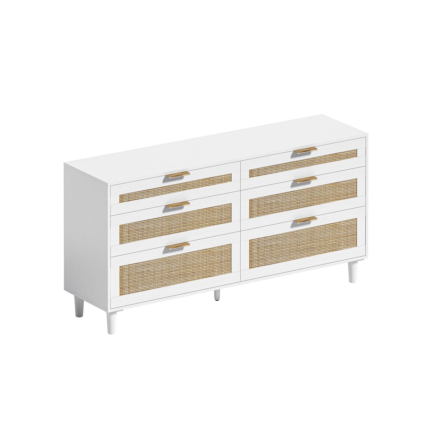 Flynama White 6 -Drawer Standard dresser