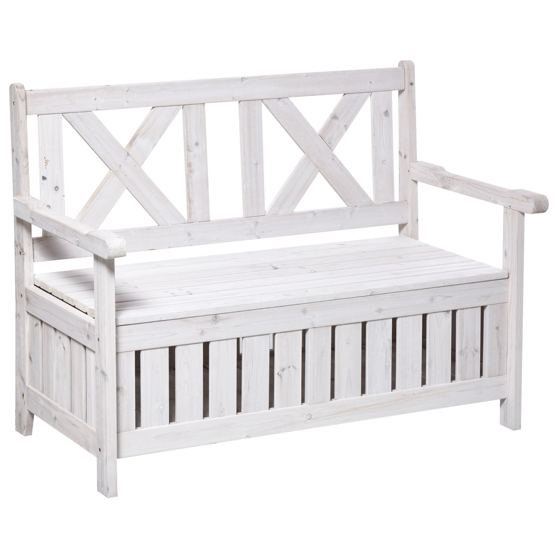 Maocao Hoom 45.3-in W x 33.5-in H White Douglas fir Garden Bench