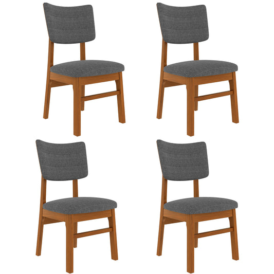 Vynxaria  Beige Mid Century Modern Wooden Dining Chairs Set of 4 Dining Chair