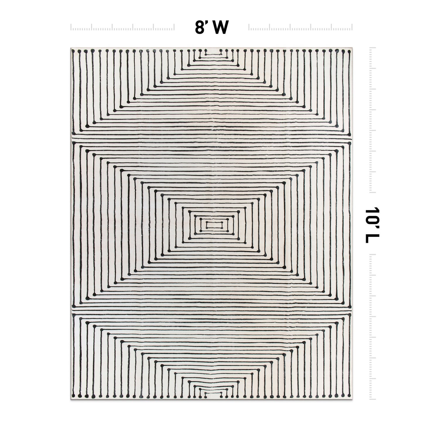 World Rug Gallery Stanford 8 x 10 (ft) Flatweave Ivory Rectangular Indoor Geometric Global Machine washable Pet Friendly Area rug