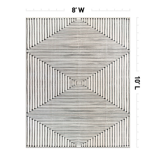 World Rug Gallery Stanford 8 x 10 (ft) Flatweave Ivory Rectangular Indoor Geometric Global Machine washable Pet Friendly Area rug