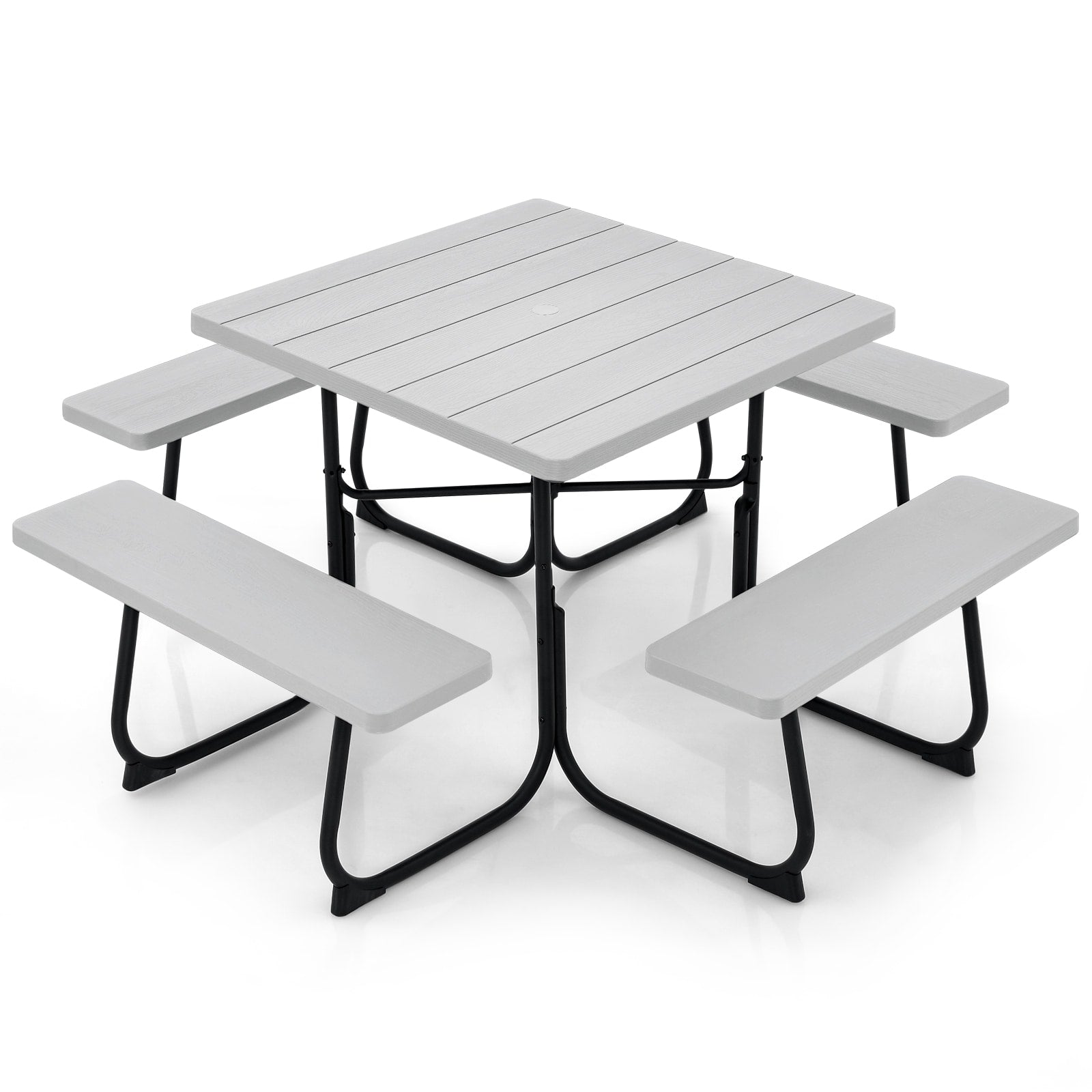  35-in Gray Plastic Square Picnic Table