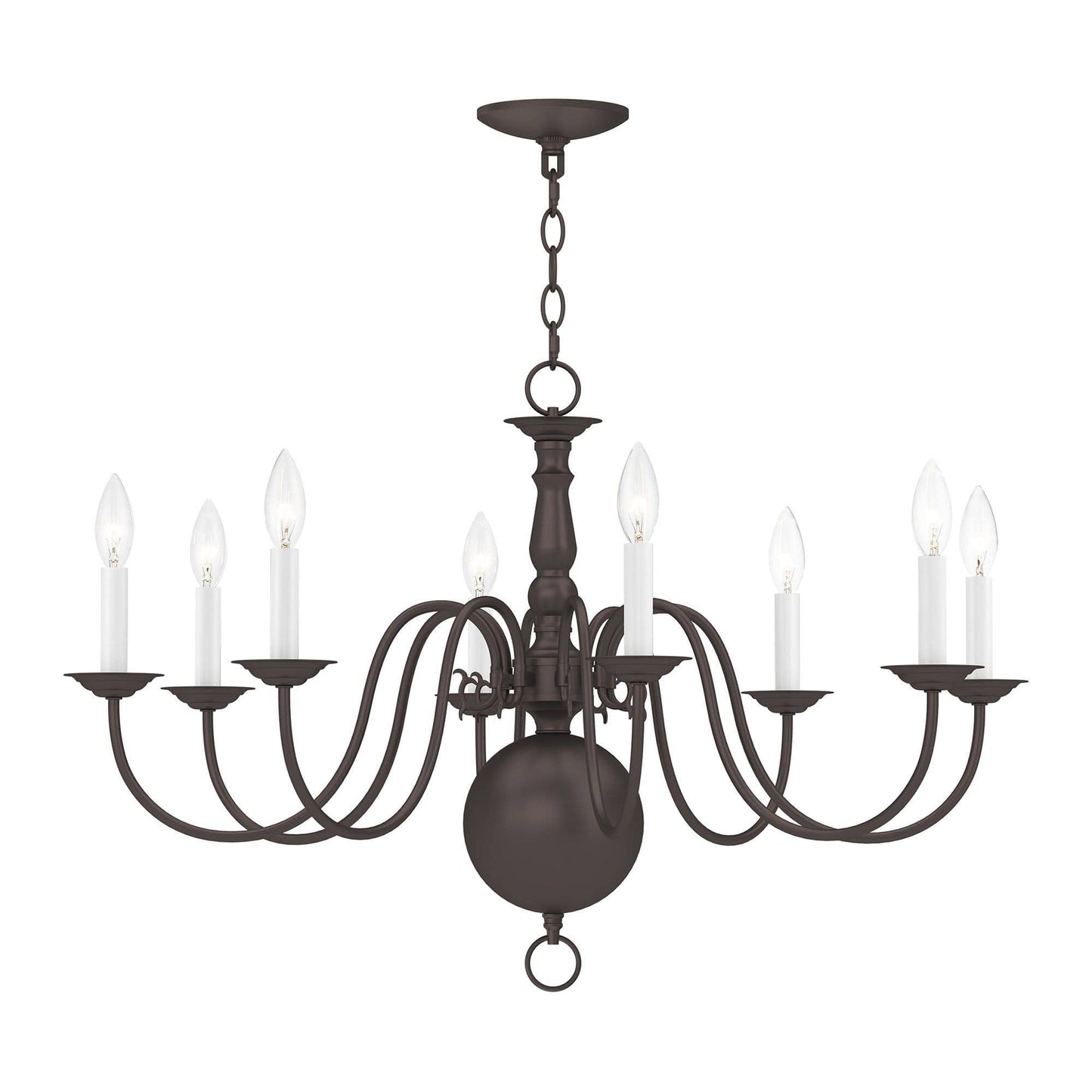 Livex Lighting Williamsburgh 8 - Light -Traditional Bronze /  Bronze / Dark Brown Steel Chandelier