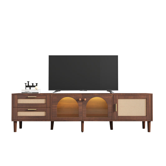 Siavonce Modern/Contemporary Dark Brown TV stand ( Accommodates TVs up to 80-in )