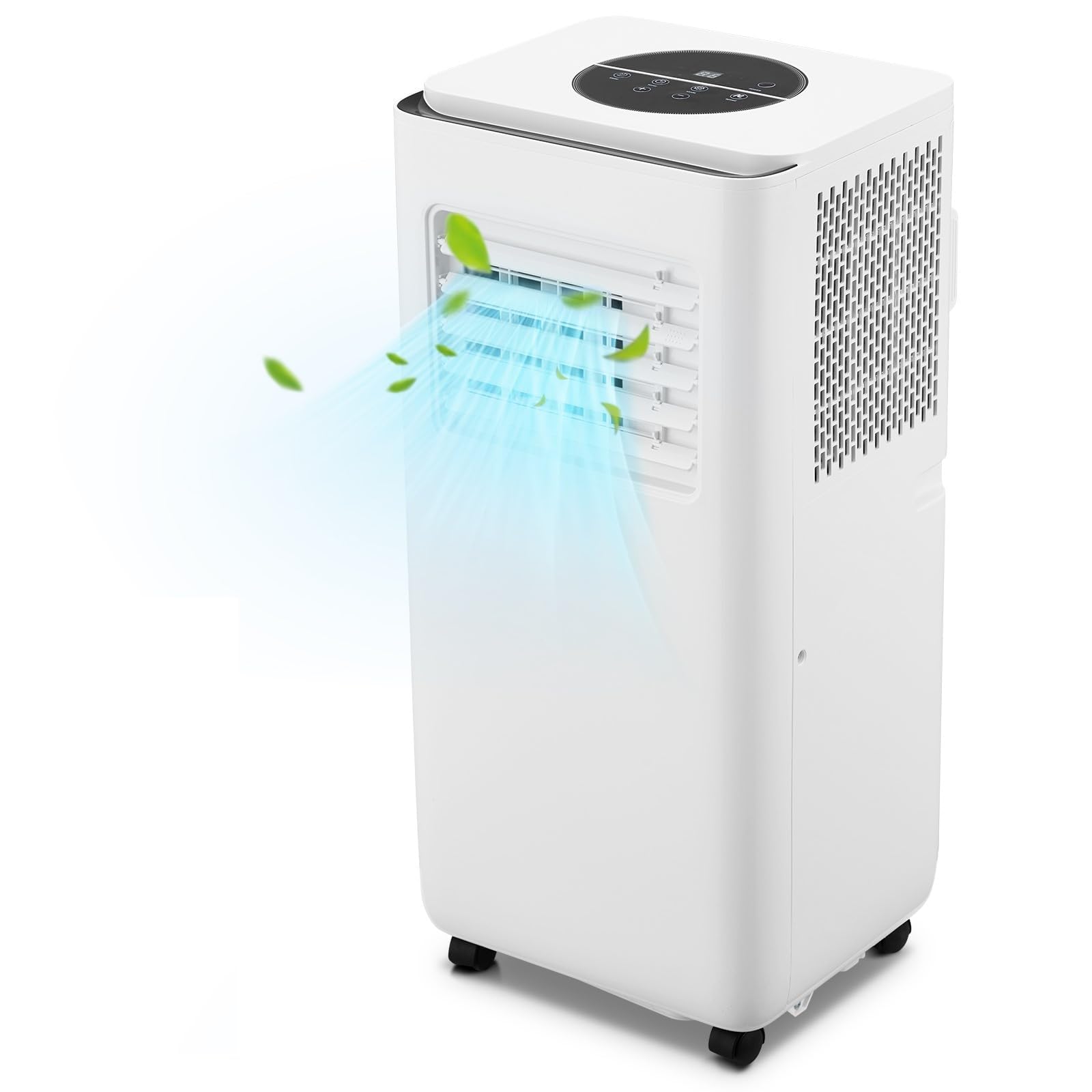 Qeetex 10000 BTU Portable Air Conditioner with Remote 3-in-1 Floor Standing AC Unit w/Dehumidifier Fan Cools Rooms Up to 450 Sq.Ft Sleep Mode 24H Timer Auto Swing Easy Installation