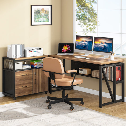 Fnova Office Conference Table Brown 2 -Person Conference table ( 55.11-in W x 29.92-in H )