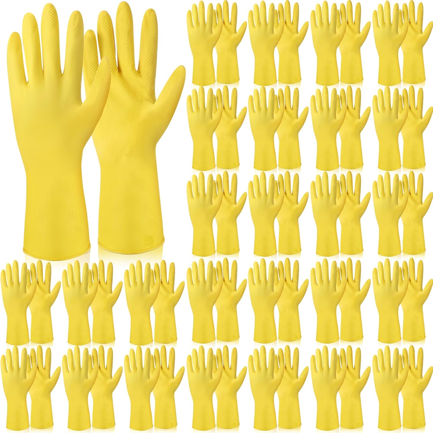 Gandeer 36 Pair Reusable Household Gloves Long Rubber Dishwashing Gloves Kitchen Cleaning for Dishes Clean Gardening