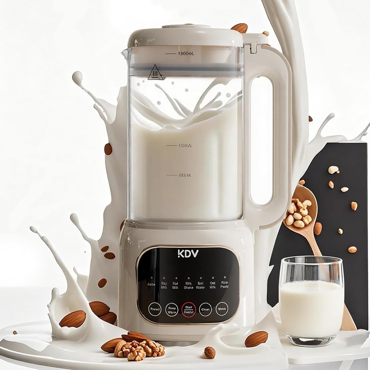 60oz Nut Milk Maker Machine,10 in 1 Automatic Soy Milk Maker Blender for Almond, Oat, Coconut, Plant-Based & Non-Dairy Milks/Beverages with 24H Pre-Set Timer & 12H Keep Warm