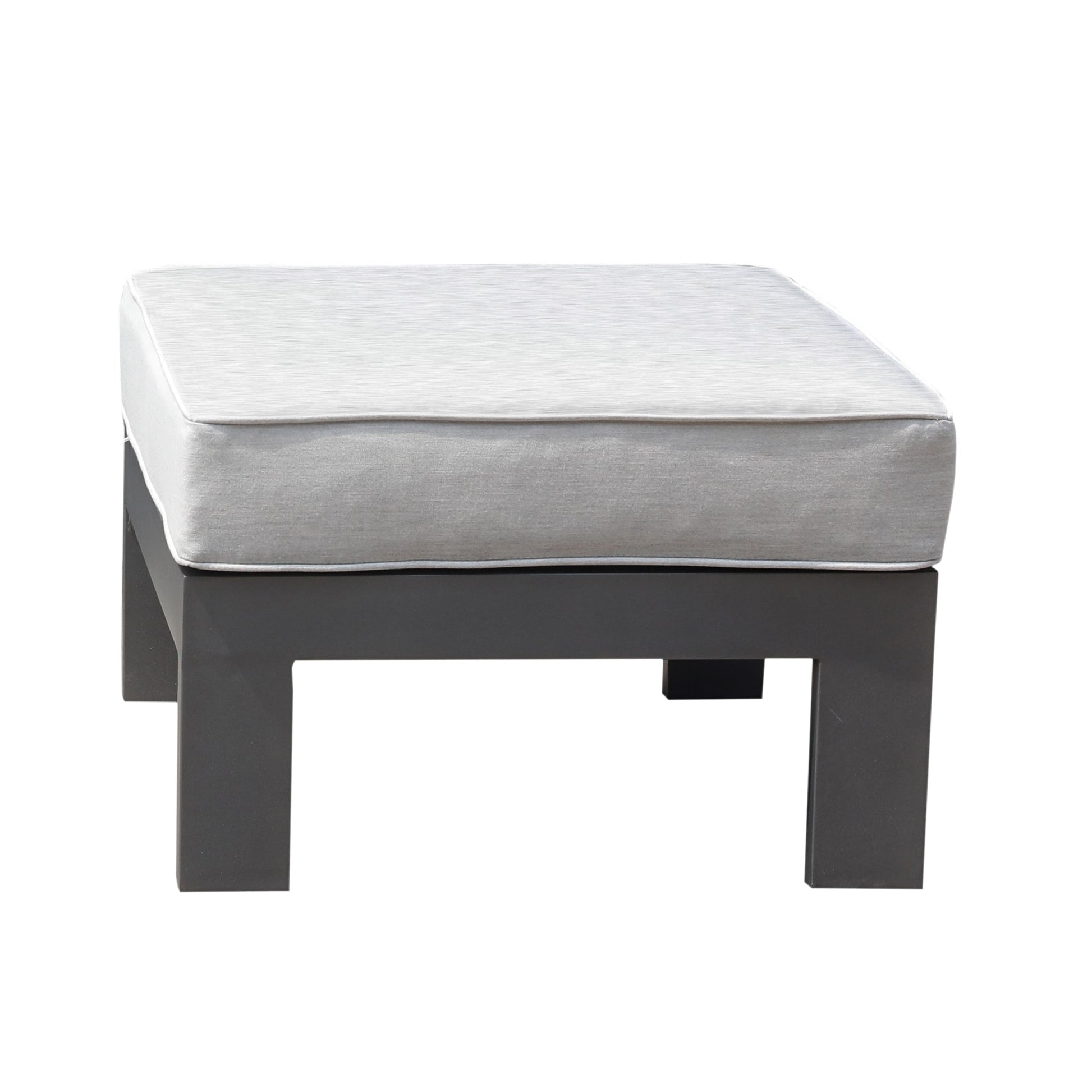Mondawe Coastal Gray Round Ottoman