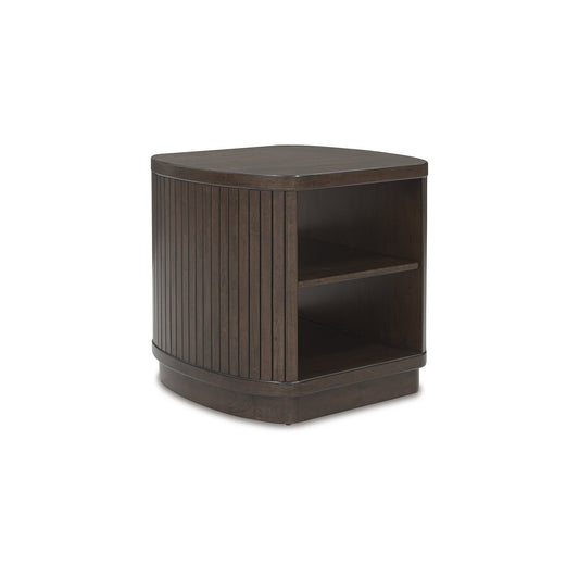 Signature Design by Ashley Korestone Warm Brown Mango Wood Square End Table with Lower Shelf