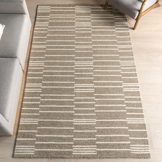 nuLOOM Tanaia Contemporary Striped 9ft. x 12ft. Taupe Area Rug