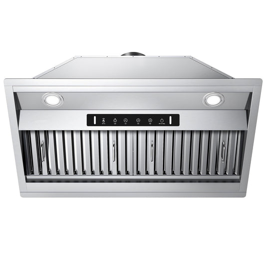 VIKIO 42 inch Ducted 980-CFM Recirculating Stainless Steel Insert Under Cabinet Range Hood with Charcoal Filter