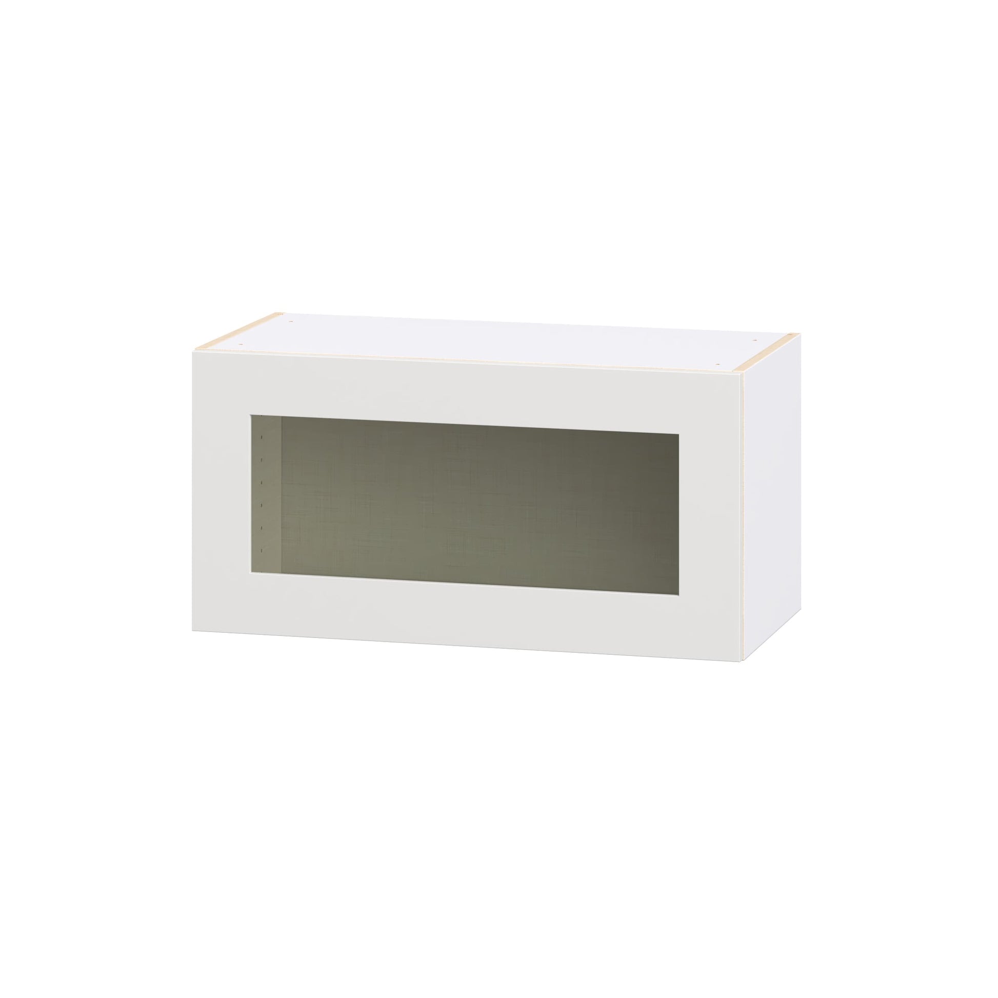 Hugo&Borg Jolie 30-in W x 15-in H x 14-in D Warm White Wall Fully assembled Cabinet Glass Panel