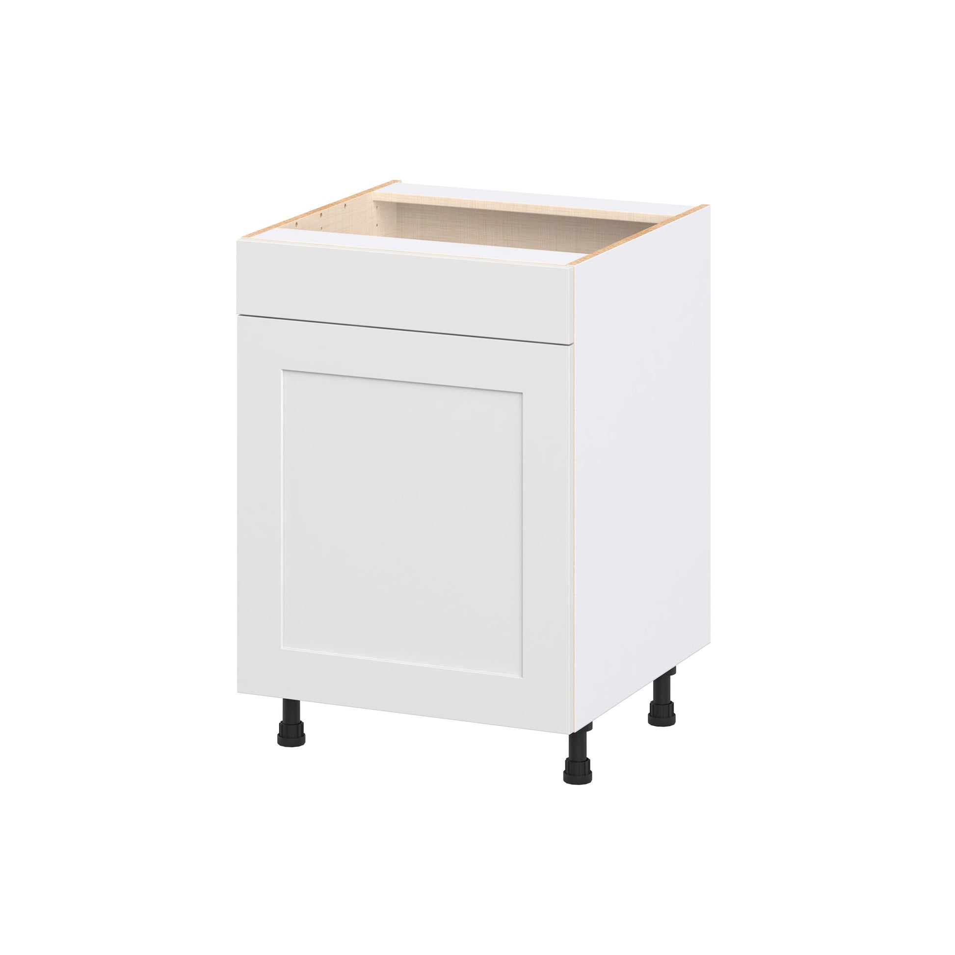 Hugo&Borg Jolie 24-in W x 34.5-in H x 24-in D Warm White Sink Base Fully assembled Cabinet (Flat Panel Shaker)