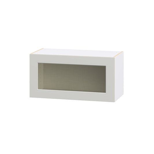 Hugo&Borg Belcourt 30-in W x 15-in H x 14-in D Painted Light Gray Wall Fully assembled Cabinet Glass Panel