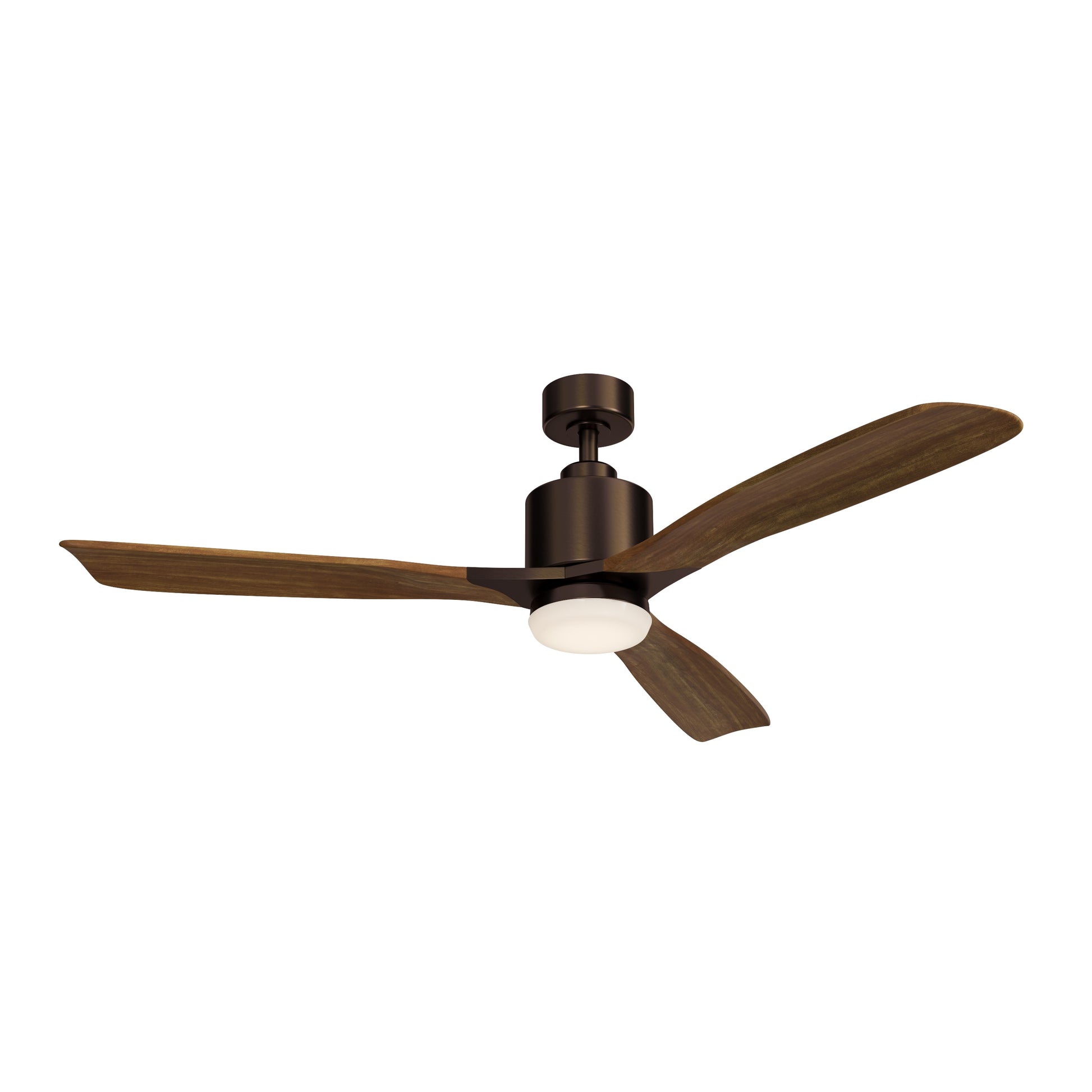 Kichler Ridley II 52-in Integrated LED Oil Brushed Bronze with Walnut Blades Ceiling Fan With Light ( 3 -Blade )