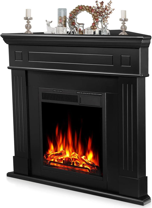 Antarctic Star 43.31-in W Black-0127 Free standing Infrared quartz Corner or flat wall Electric Fireplace with Remote Control Included