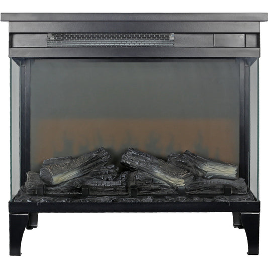 Dimakai 23.9-in W Black Free standing Infrared quartz Corner or flat wall Electric Fireplace with Remote Control Included