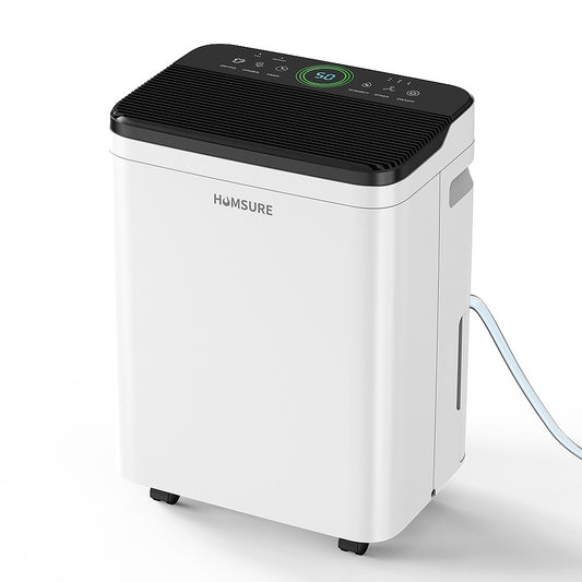 Elexnux 1.27-Gallon 50 -Pint 3 -Speed Dehumidifier (For Rooms 3001+ Square Feet) White