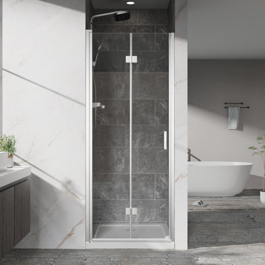 Dexmalle  32in W x 72in H Frameless Bi-fold Swing Shower Door