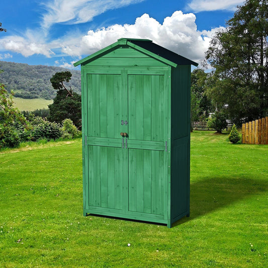 GZMR 3-ft x 2-ft Gable Style Wood Outdoor Storage Shed 2 Doors (Floor Included)