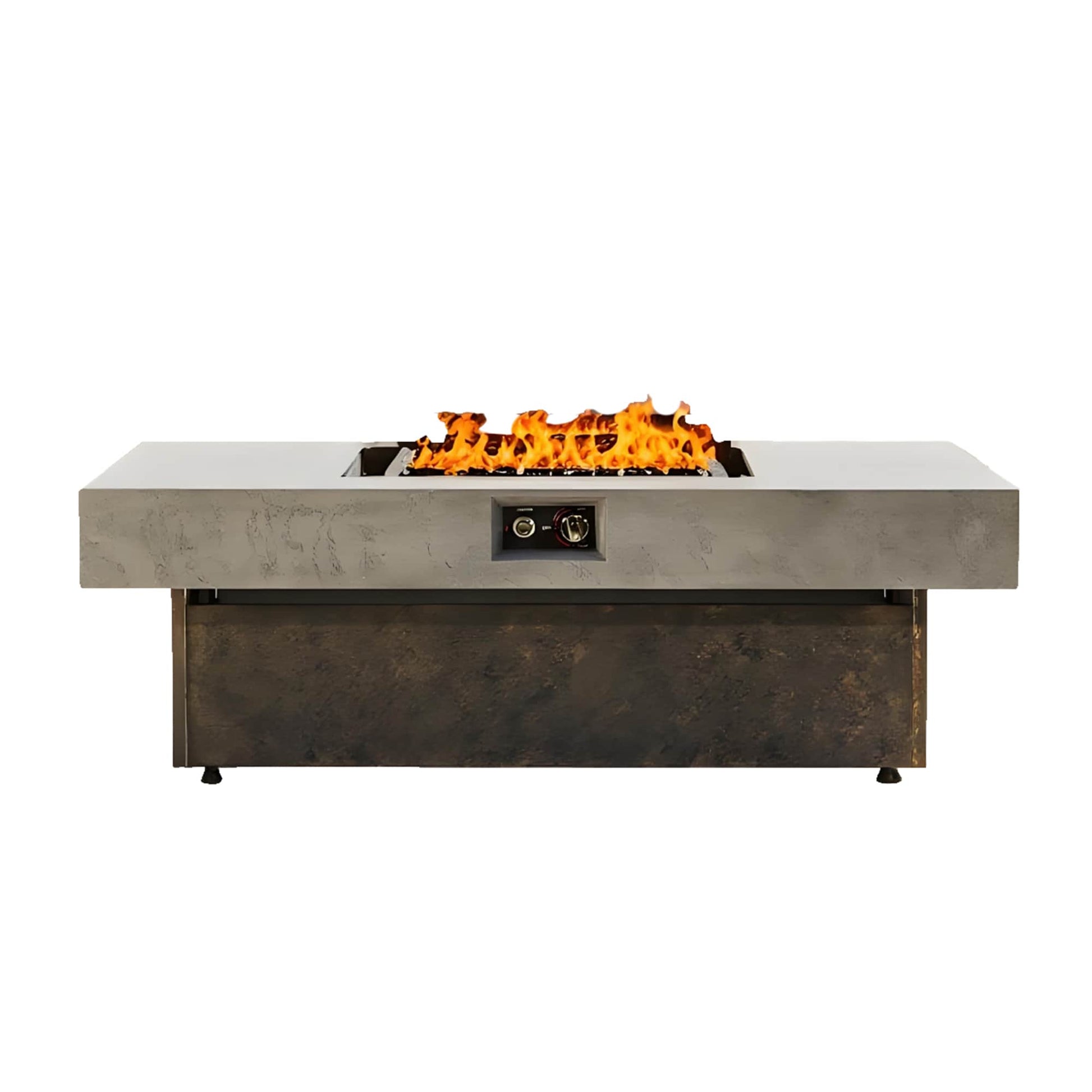 SINOFURN 55-in W 50000 Maximum BTUs Iron Rectangle Liquid propane Fire pit table