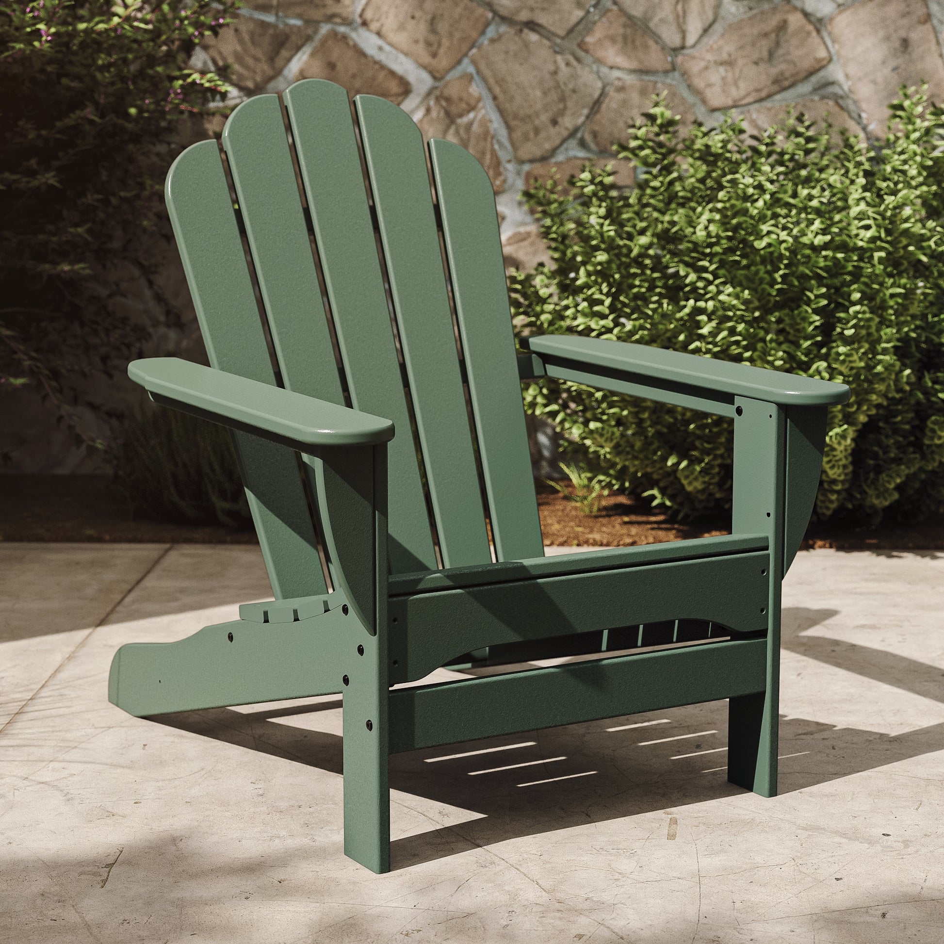 Trex Outdoor Furniture Monterey Bay Sand Castle HDPE Frame Stationary Adirondack Chair with Slat Seat