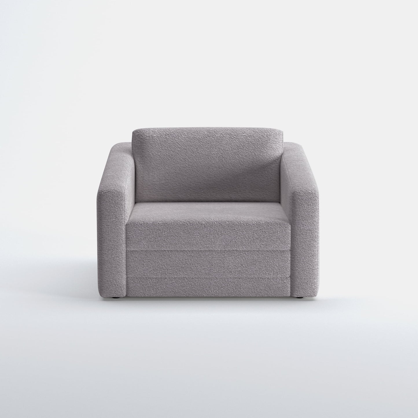 A&D Home Pala Polyester Sherpa Convertible Chair, Compact Sleeper, Gray