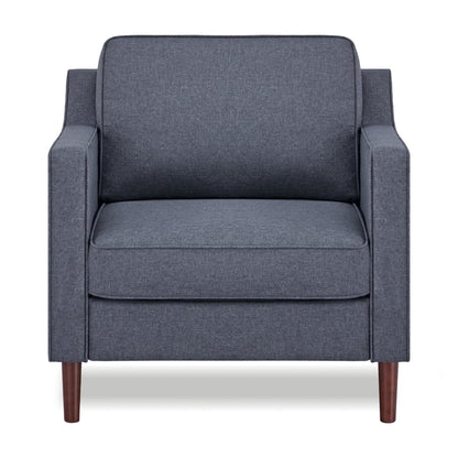 A&D Home Sedona Dark Gray Faux Linen Modern Accent Chair, Upholstered Contemporary Lounge Armchair