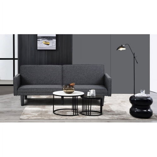 BSHTI Futon Sofa Bed Convertible Sectional Sleeper Couch, Loveseat Bed with Tapered Legs for Living Room, Study, Dorm, Office