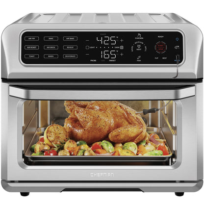 Chefman 12-in-1 Air Fryer Oven Combo w/ Probe Thermometer, 20 Qt Capacity - Stainless Steel