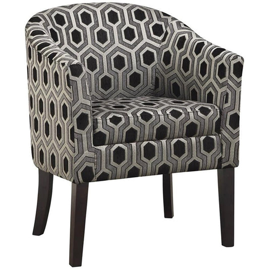 Jansen Hexagon Patterned Accent Chair Grey and Black