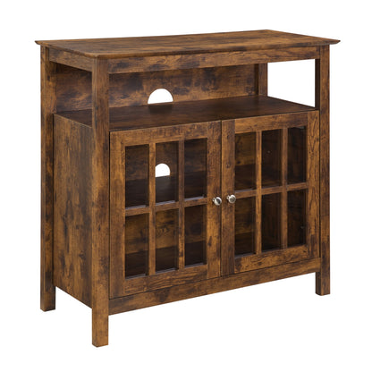 Convenience Concepts Big Sur Highboy TV Stand with Storage Cabinets for TVs up to 40 Inches, Dark Walnut
