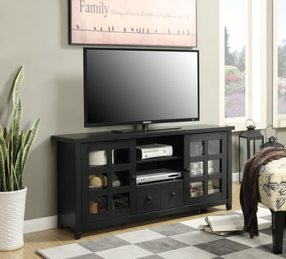 Convenience Concepts Newport Park Lane 1 Drawer TV Stand with Storage Cabinets and Shelves for TVs up to 65 Inches, Weathered Gray