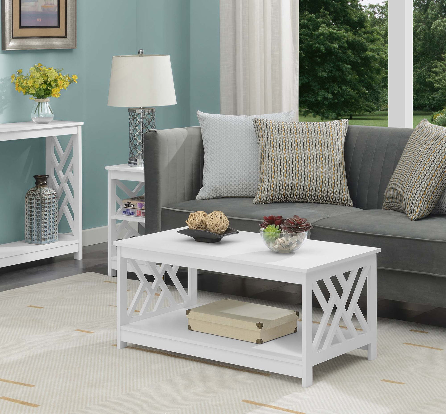 Convenience Concepts Titan Coffee Table with Shelf, Multiple Finishes