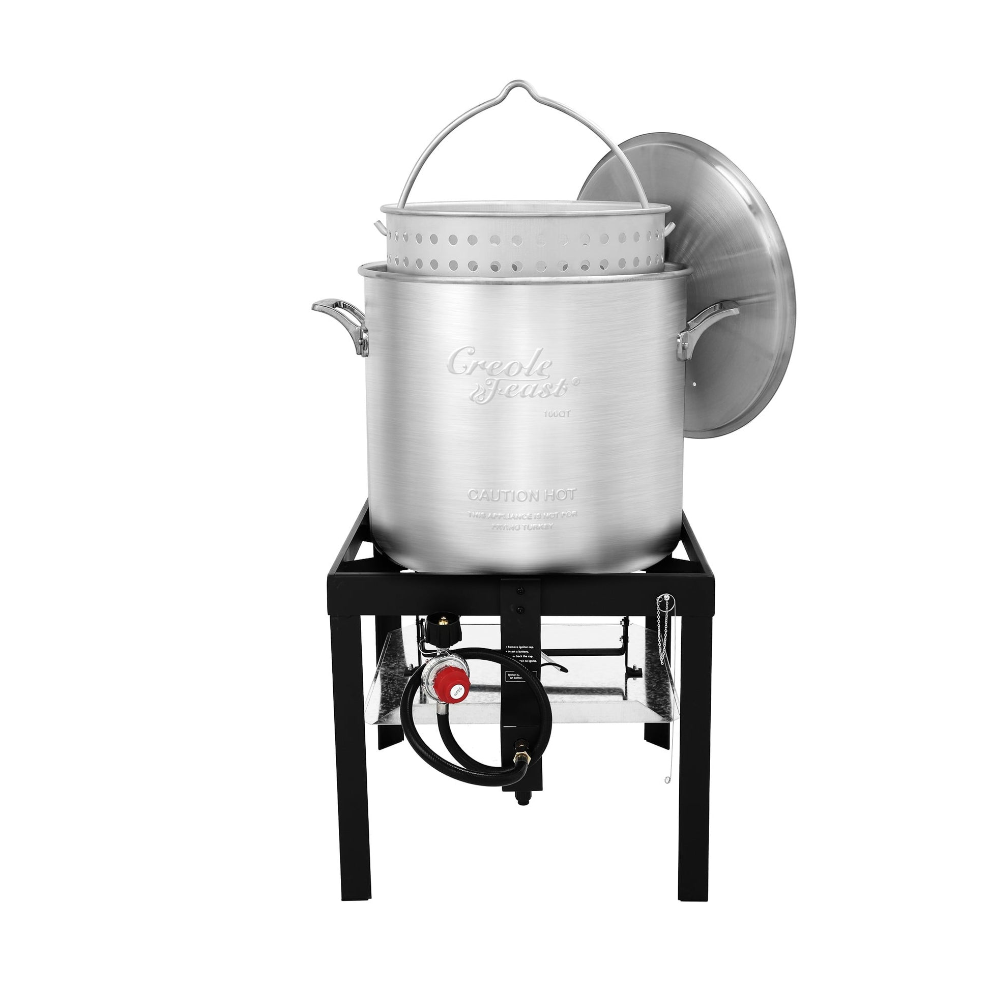 Creole Feast SBK1001, 100QT Gas Seafood Boiling Kit with Strainer for Large Gatherings