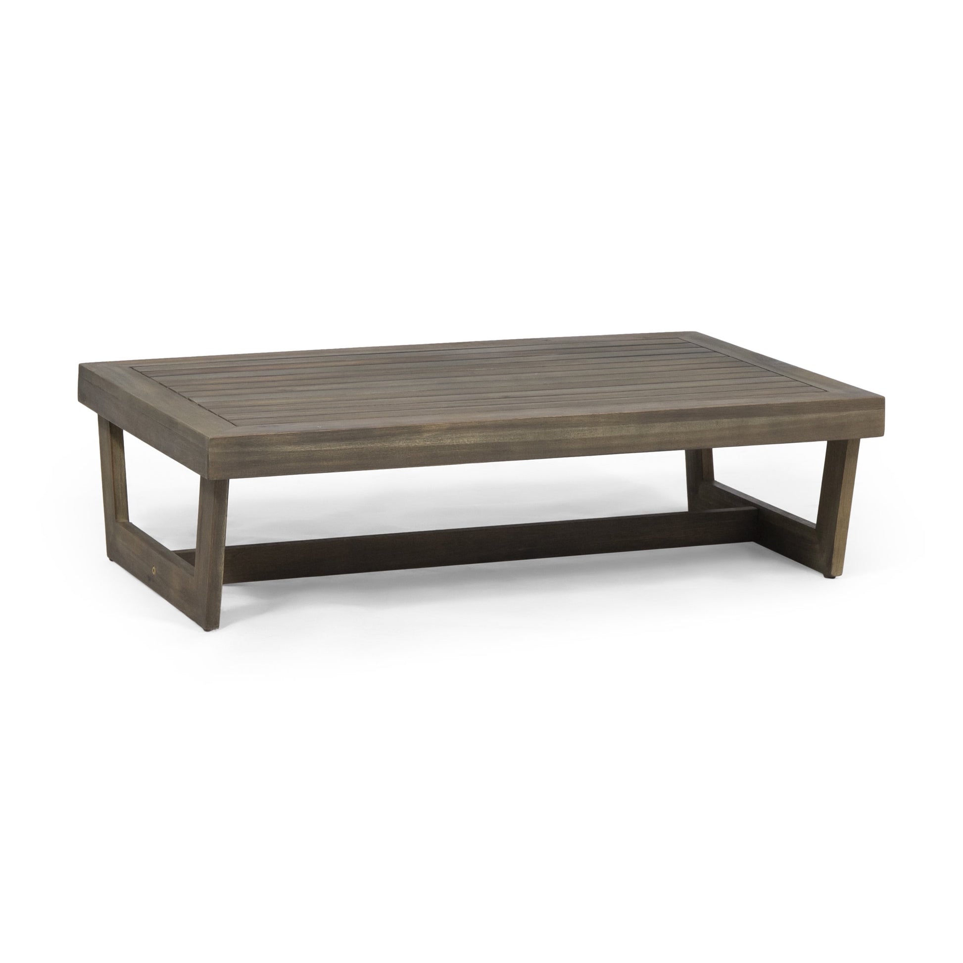 GDF Studio Elloree Outdoor Acacia Wood Coffee Table, Gray