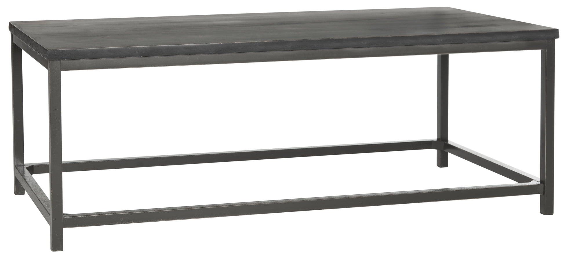 SAFAVIEH Alec Industrial Rustic Coffee Table, Distressed Black