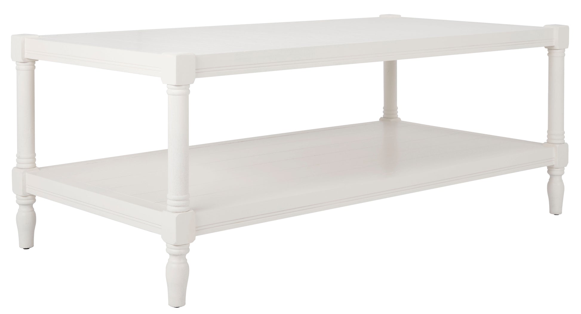 SAFAVIEH Bela Solid Coffee Table with Storage Shelf, White