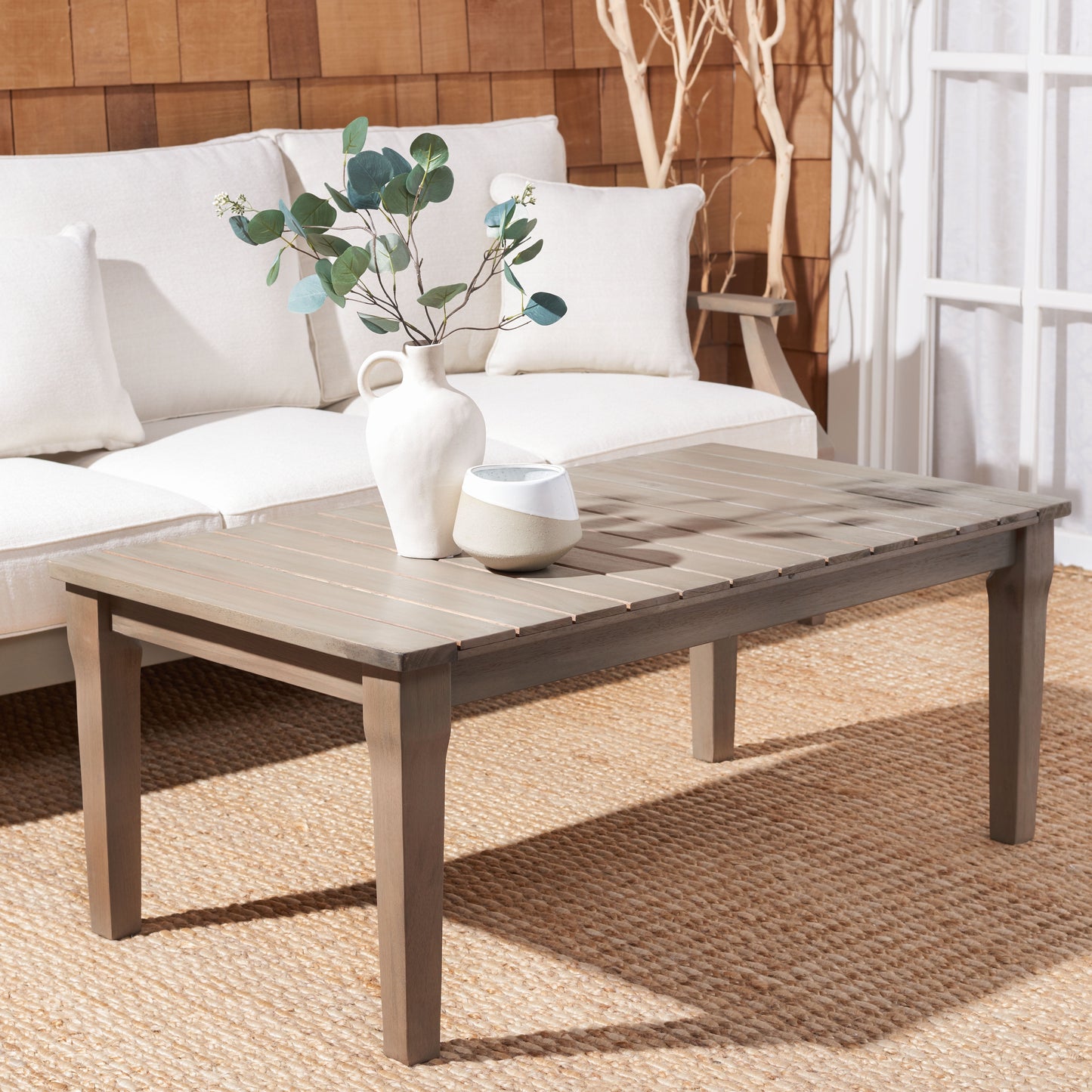 SAFAVIEH Couture Martinique Modern Wood Coffee Table, Light Grey