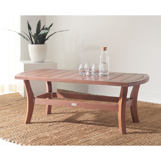 SAFAVIEH Couture Payden Classic Oval Eucalyptus Wood Outdoor Coffee Table, Natural