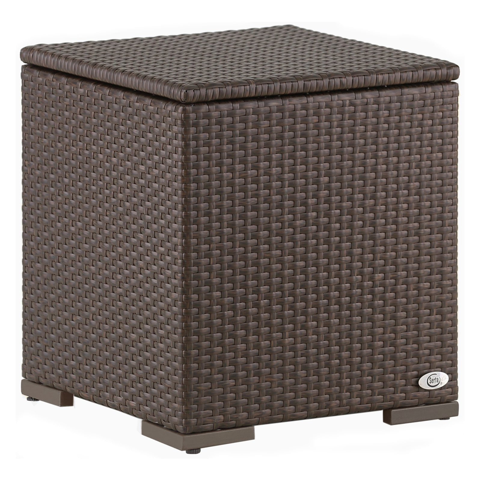 Serta Laguna Outdoor Storage Side Table - Brown Wicker