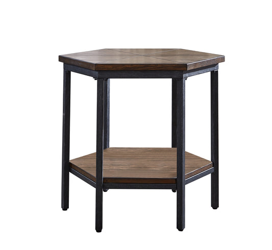 Steve Silver Ultimo Chocolate Wood Hexagon End Table