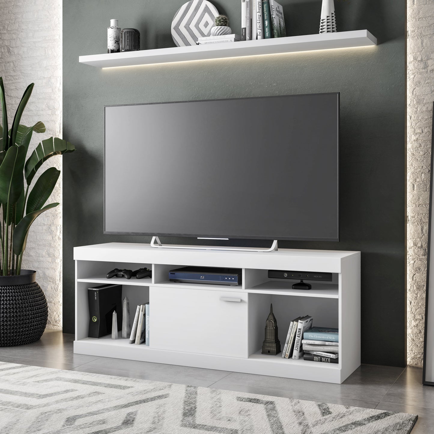 Techni Mobili Entertainment Stand for TVs Up to 61", White RTA-910TV-WHT